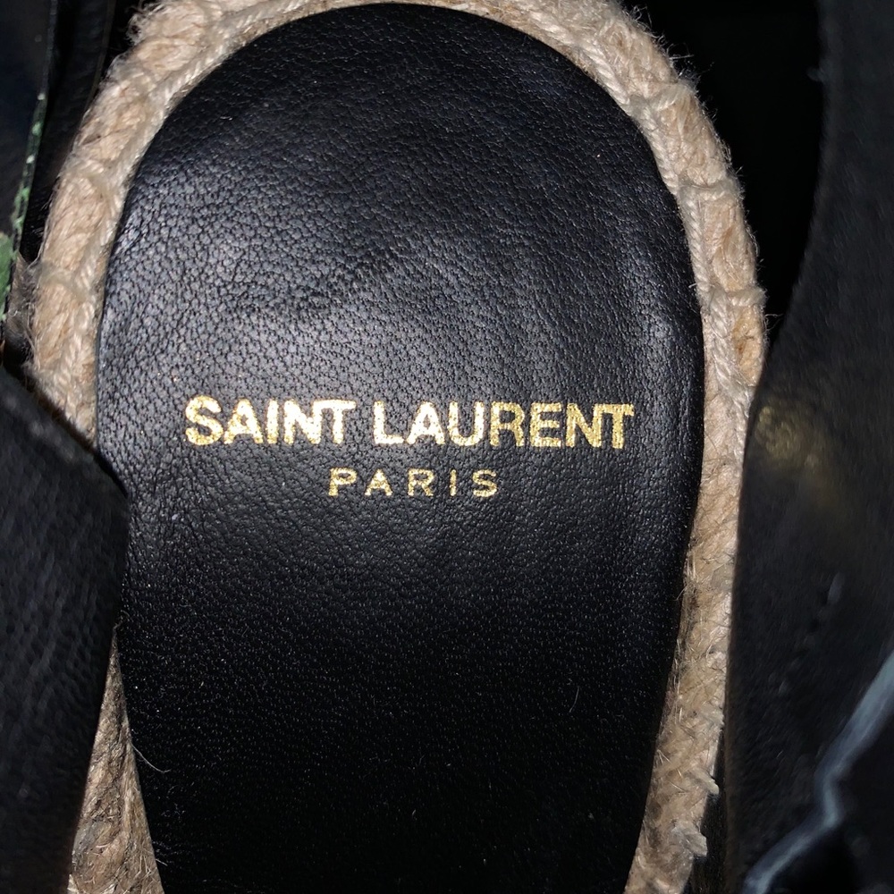 YSL Yves Saint Laurent Black Floral Espadrilles 36 - Picture 7 of 7